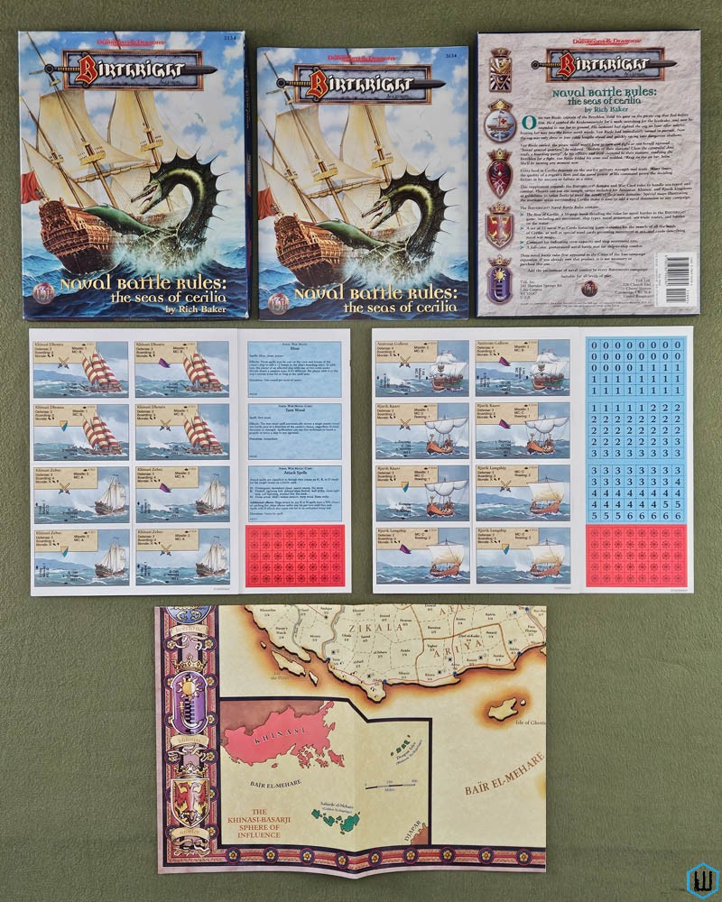 Naval Battle Rules: Seas Cerilia (Advanced Dungeons Dragons Birthright) Box Set TSR 3134