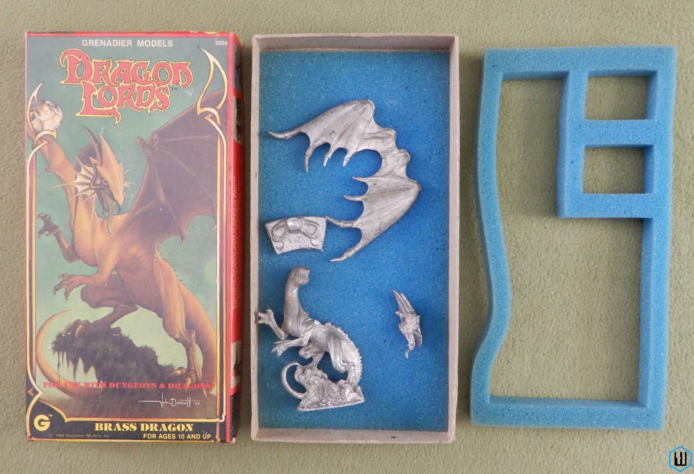 Brass Dragon: Metal Miniature Figure Set (Dragon Lords) Missing Gem