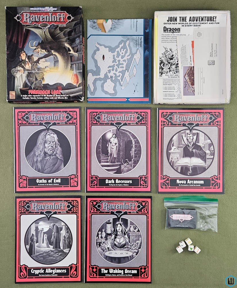 Forbidden Lore (Advanced Dungeons Dragons Ravenloft) MISSING 8 CARDS Box Set