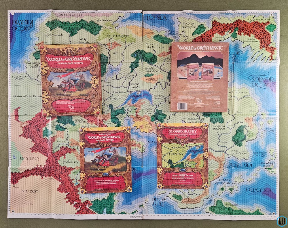 WORLD OF GREYHAWK (Advanced Dungeons Dragons) Box Set w Books Maps TSR 1015