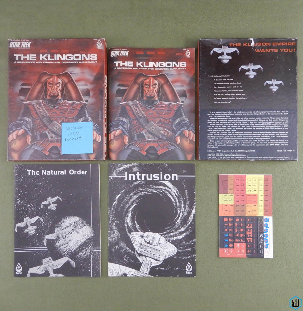 Image for The Klingons - NO FORMS BOOKLET (Star Trek RPG) Box Set