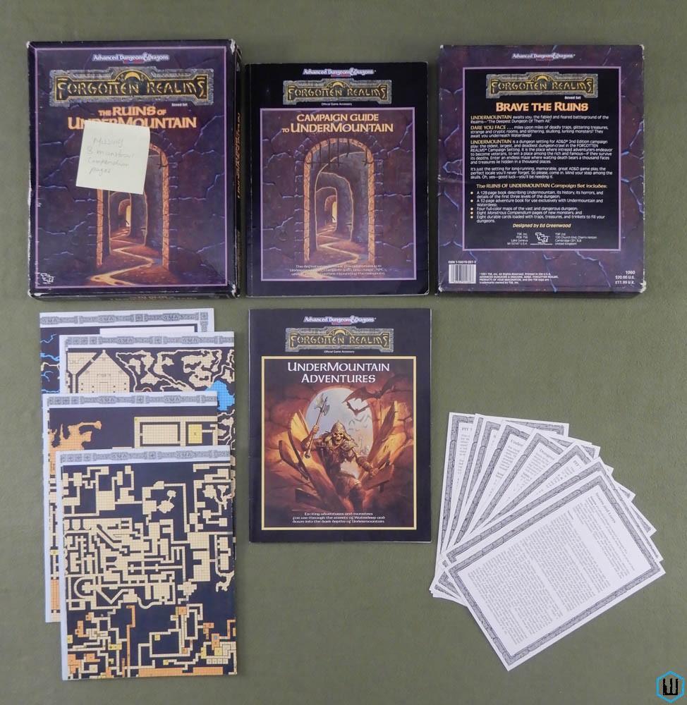 Ruins of Undermountain (Dungeons Dragons Forgotten Realms) - NO MC SHEETS