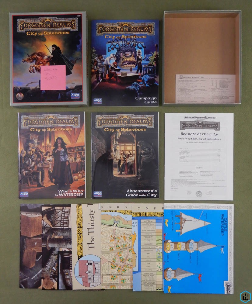 City of Splendors (Dungeons Dragons Forgotten Realms) Box Set - NO MC SHEETS