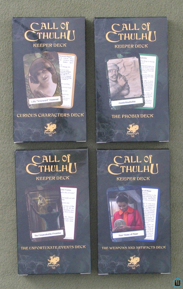 Image for Keeper Deck set of 4 (Call of Cthulhu RPG) Characters Phobia Events Weapons