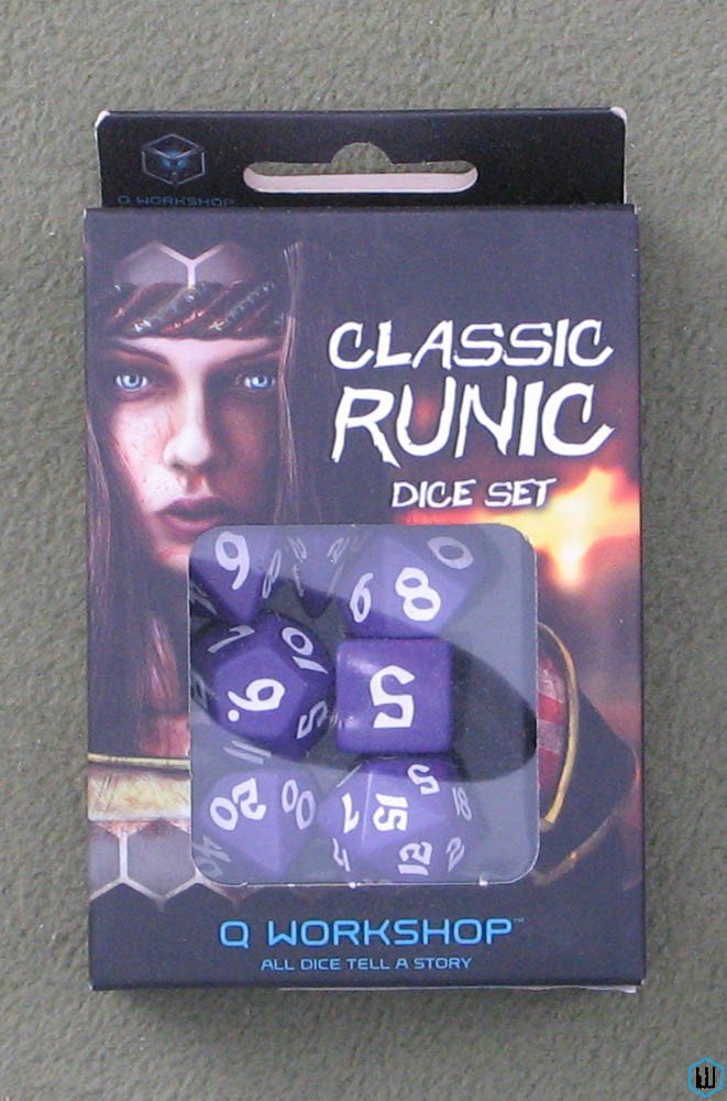 Image for Classic Runic Dice Set: PURPLE & WHITE (7 RPG dice)