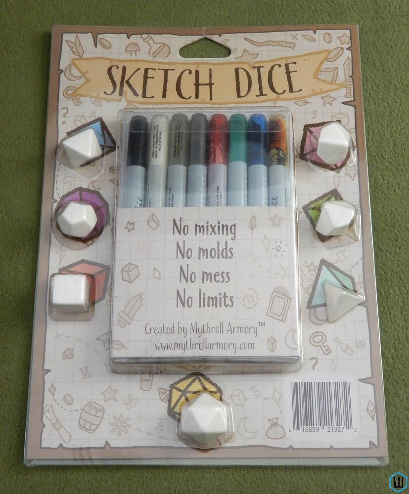 Sketch Dice (Blank Polyhedral Dice & Pens)