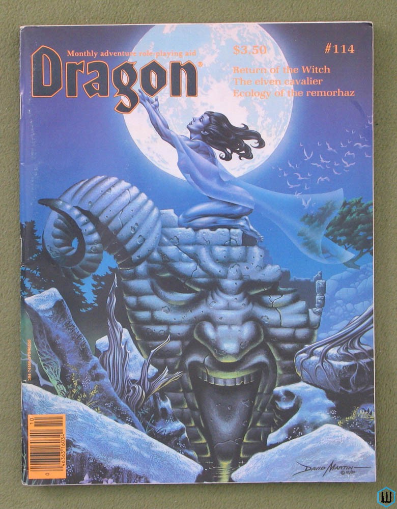 Dragon Magazine, Issue 114 (Witch NPC, Top Secret, Marvel Super Heroes ...