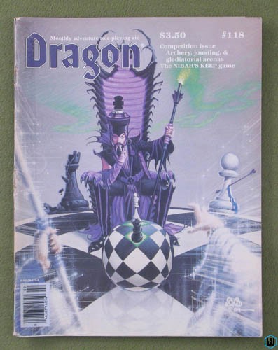 Image for Dragon Magazine, Issue 118 (Jousting tournaments 4 articles, Top Secret & War)