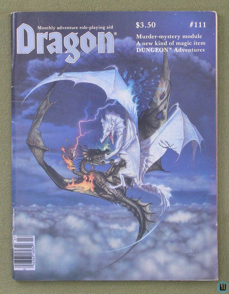 Dragon Magazine, Issue 111 (AD&D module, Top Secret, DC Heroes, Champions)