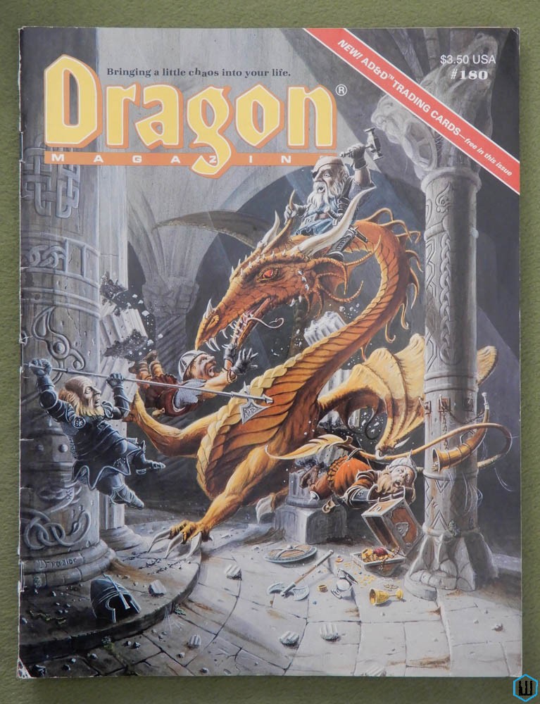 Dragon Magazine, Issue 180 (AD&D Trading Cards, Marvel Super Heroes)