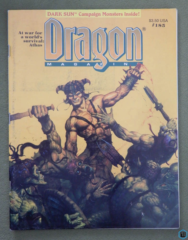 Dragon Magazine, Issue 185 (Dark Sun x3, Elminster & Mordenkainen)