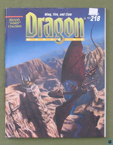 Dragon Magazine Issue 218 Dragons Blood War Checklist