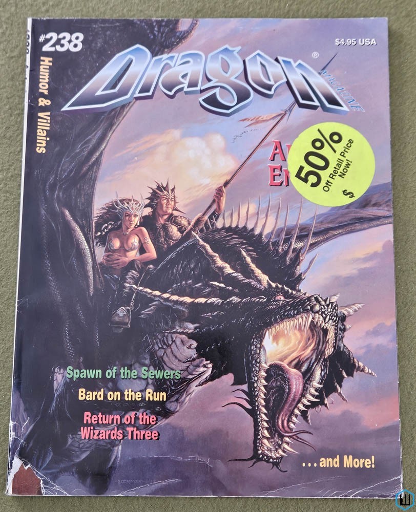 Dragon Magazine, Issue 238: Gangsters of the Underdark, Wizards Three TSR