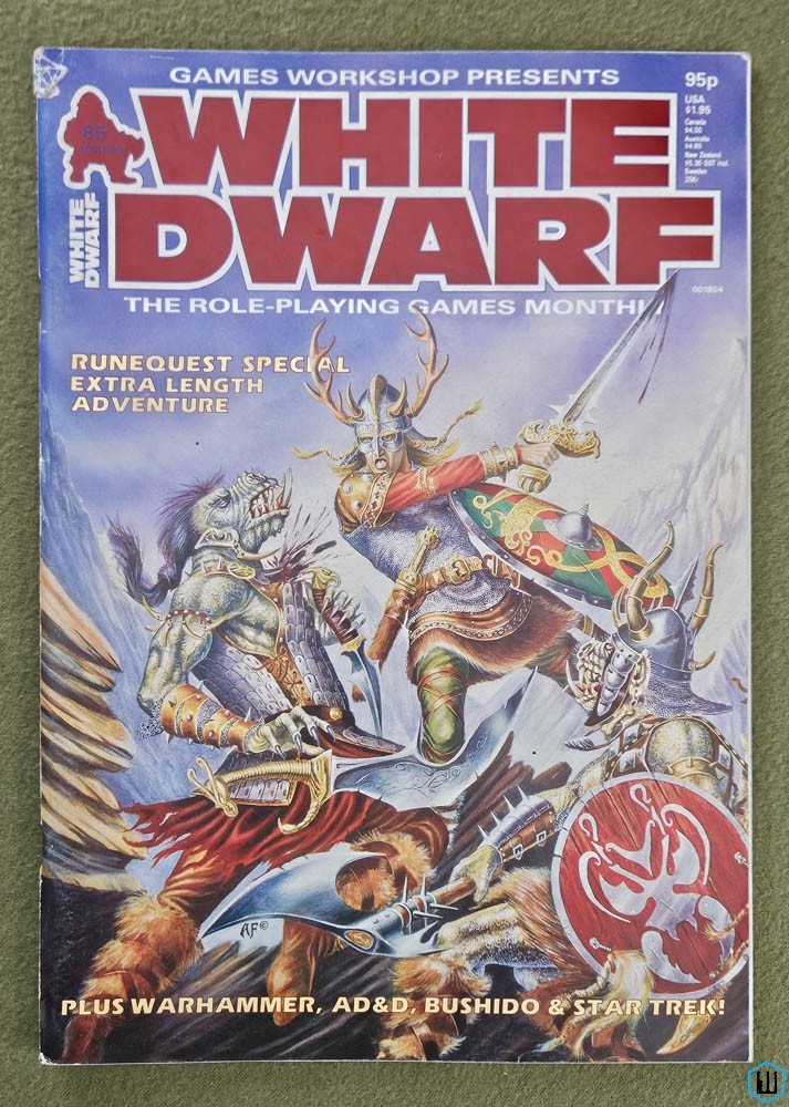 White Dwarf Magazine, Issue 85 (AD&D, WFRP, Star Trek) Games Workshop