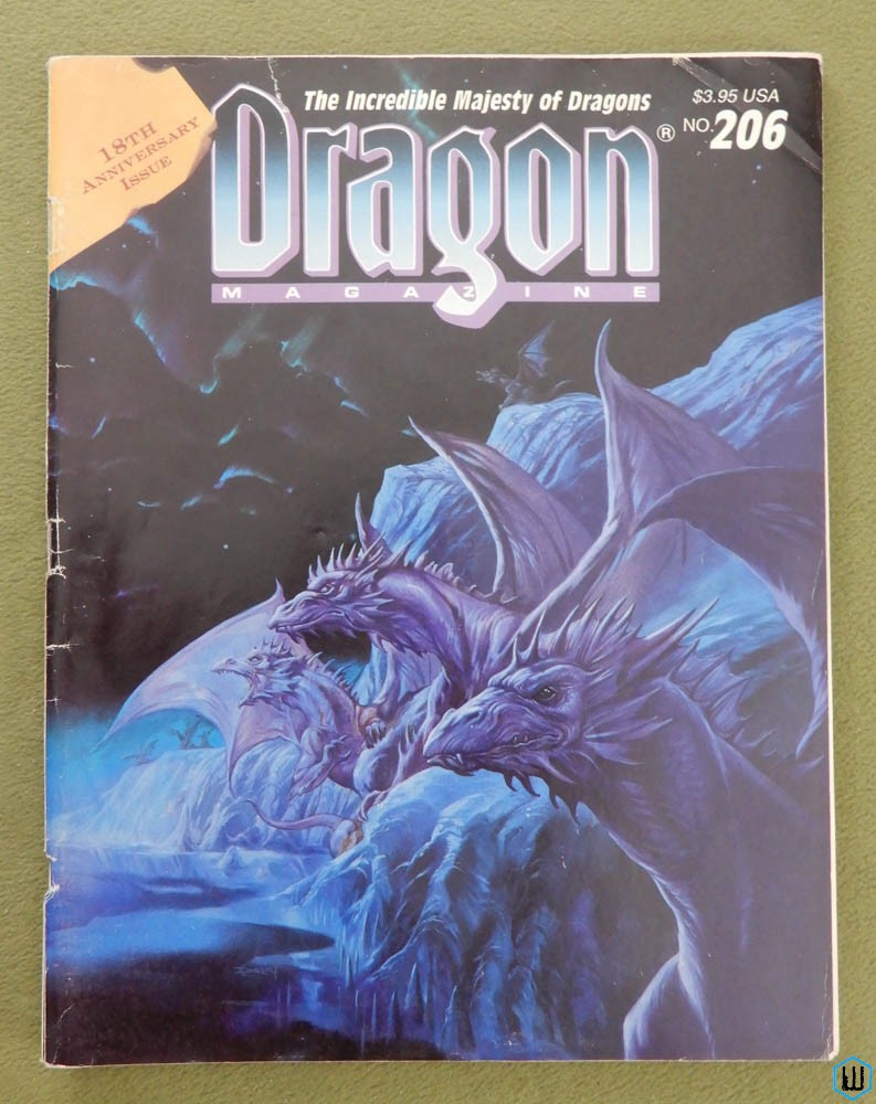 Dragon Magazine, Issue 206 (Runequest Dragons, Half-Dragon PCs, Greyhawk)