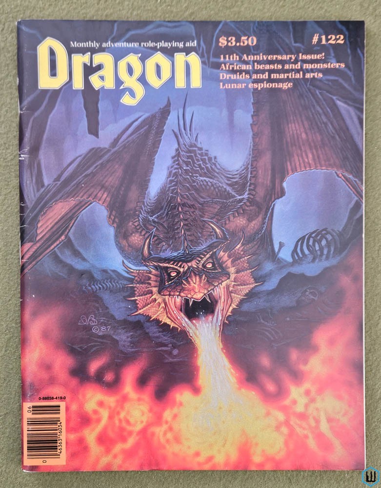 Dragon Magazine, Issue 122 (Oriental adventures, Africa, Top Secret, Star Frontiers) TSR
