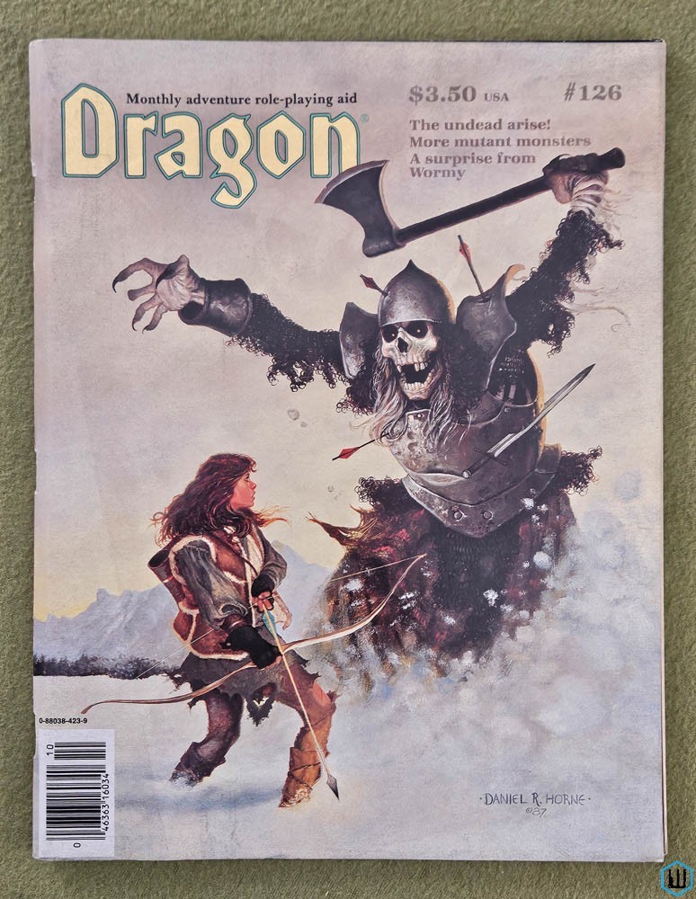 Dragon Magazine, Issue 126: Undead (x3), Call of Cthulhu, Oriental Adventures TSR