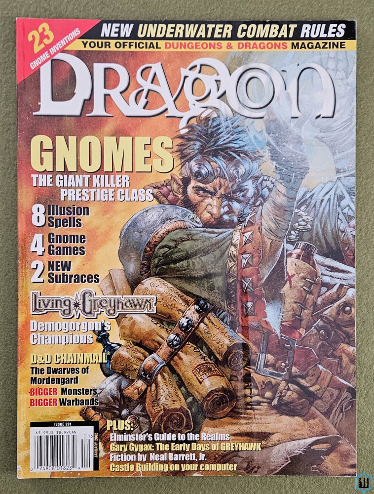 Dragon Magazine, Issue 291 (Gnomes, Underwater, Death Knights of Oerth) Wizards Coast