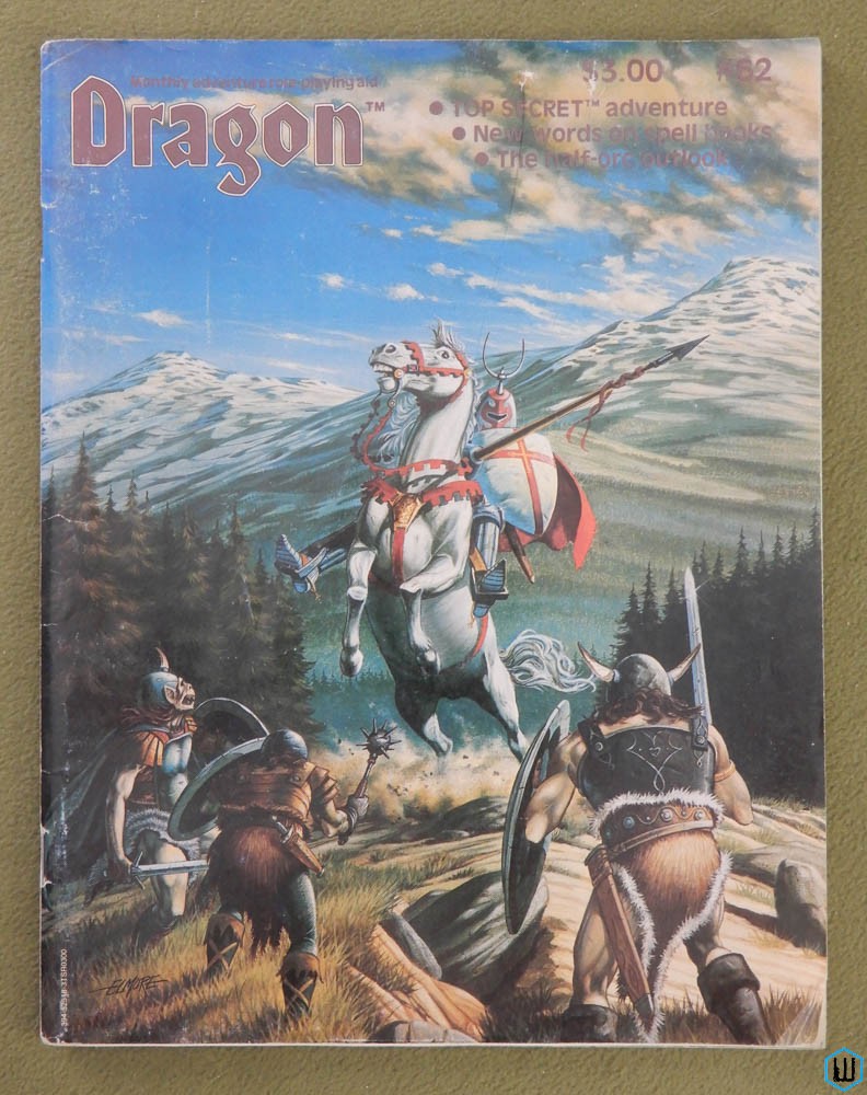 Dragon Magazine, Issue 62 (Top Secret module Jaded Temple; Orcs; Dragons)