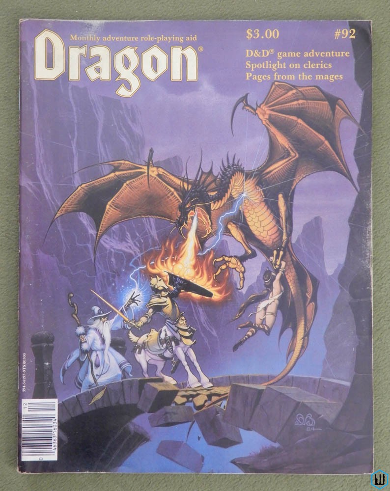 Dragon Magazine, Issue 92 (D&D module, Clerics, Greyhawk Suel Gods)