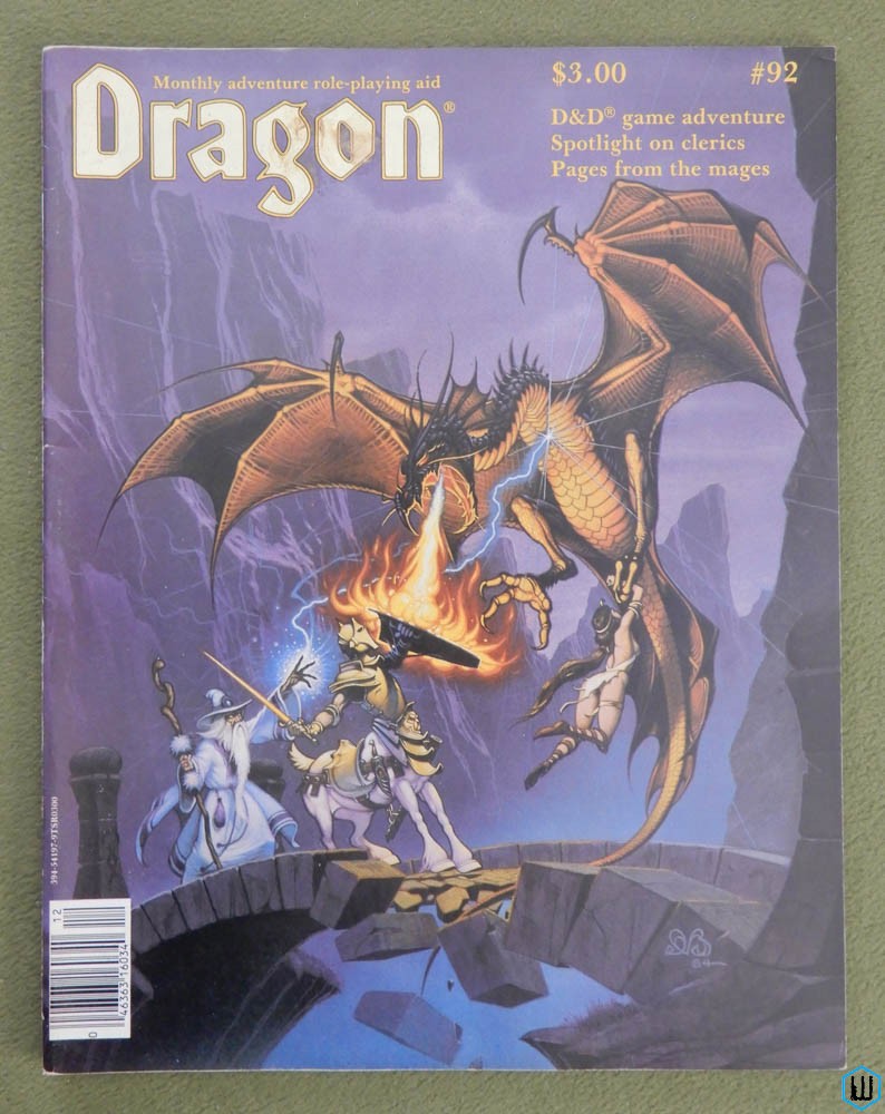 Dragon Magazine, Issue 92 (D&D module, Clerics, Greyhawk Suel Gods)