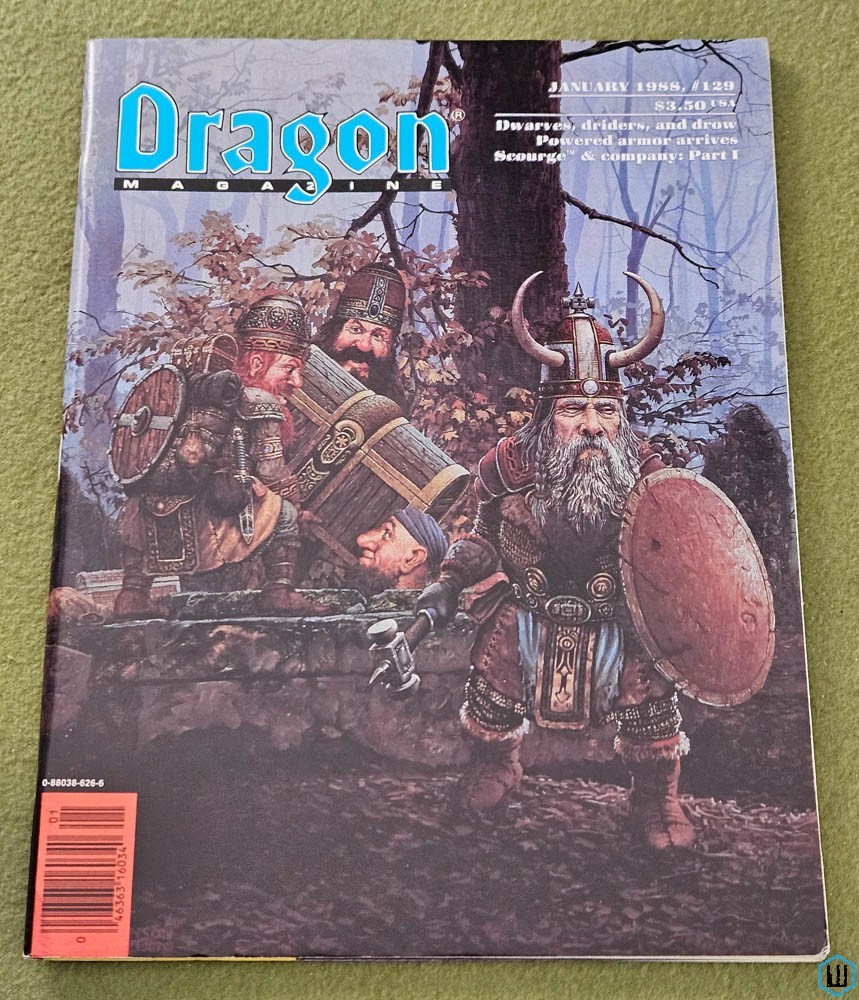 Dragon Magazine, Issue 129 (Dwarves, driders, and drow; Runequest spells) TSR