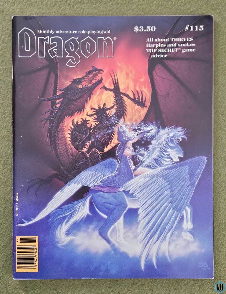 Dragon Magazine, Issue 115 (Thieves Articles, Cleric Weapons, Top Secret) TSR