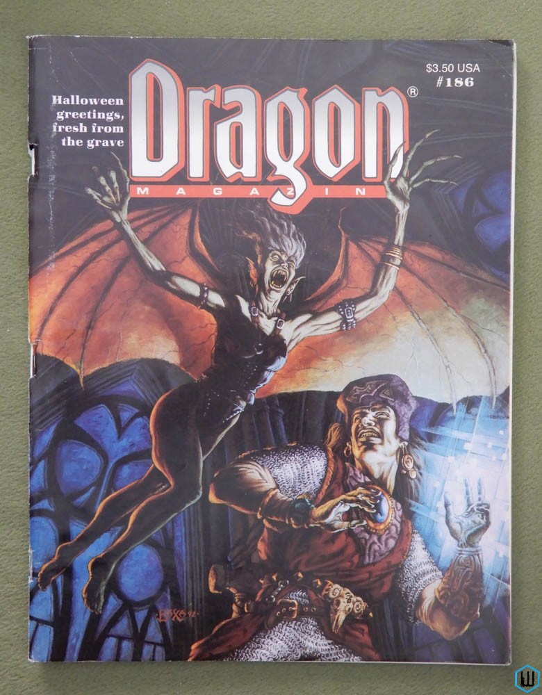 Dragon Magazine, Issue 186 (Dark Conspiracy, 3 New Undead, AD&D Cities)
