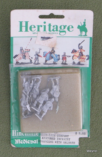 Image for 11th-12th Century Armoured Infantry Advancing with Halbard (25mm Metal Miniatures: Heritage Hinchliffe Medieval)
