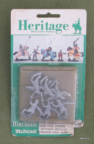 Image for 11th-12th Century Armoured Infantry Advancing with Sword (25mm Metal Miniatures: Heritage Hinchliffe Medieval)