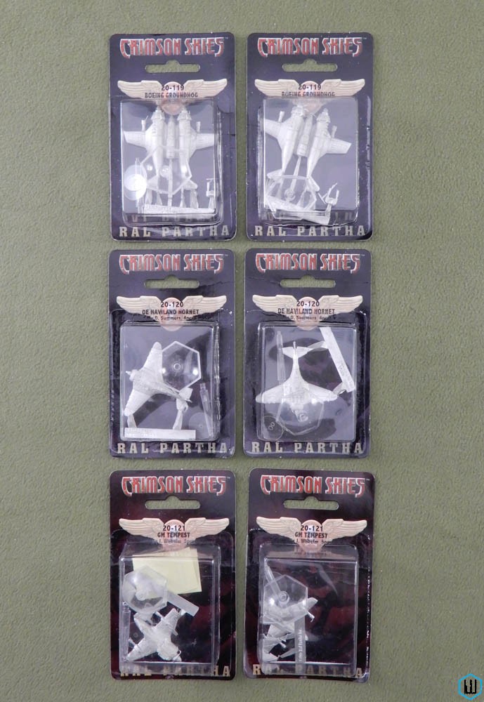 Crimson Skies Metal Miniatures (6): Groundhog, Hornet, Tempest