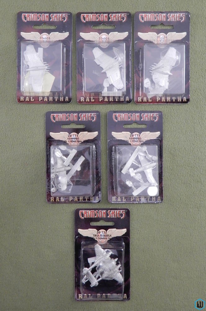 Crimson Skies Metal Miniatures (6): Coyote, Vampire, F3 Aguila