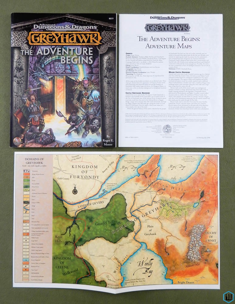 Advanced Dungeons & Dragons - Greyhawk : The Adventure Begins - Livre De Base AD&D - TSR