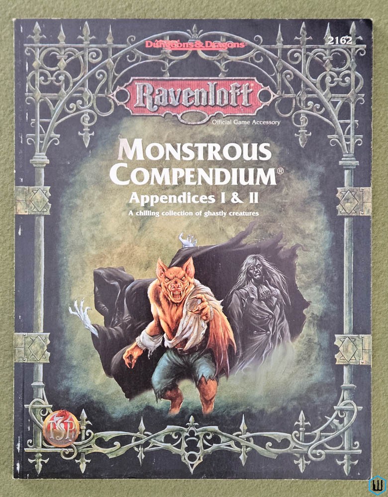 Monstrous Compendium Appendices I & II (Advanced Dungeons Dragons Ravenloft) TSR 2162