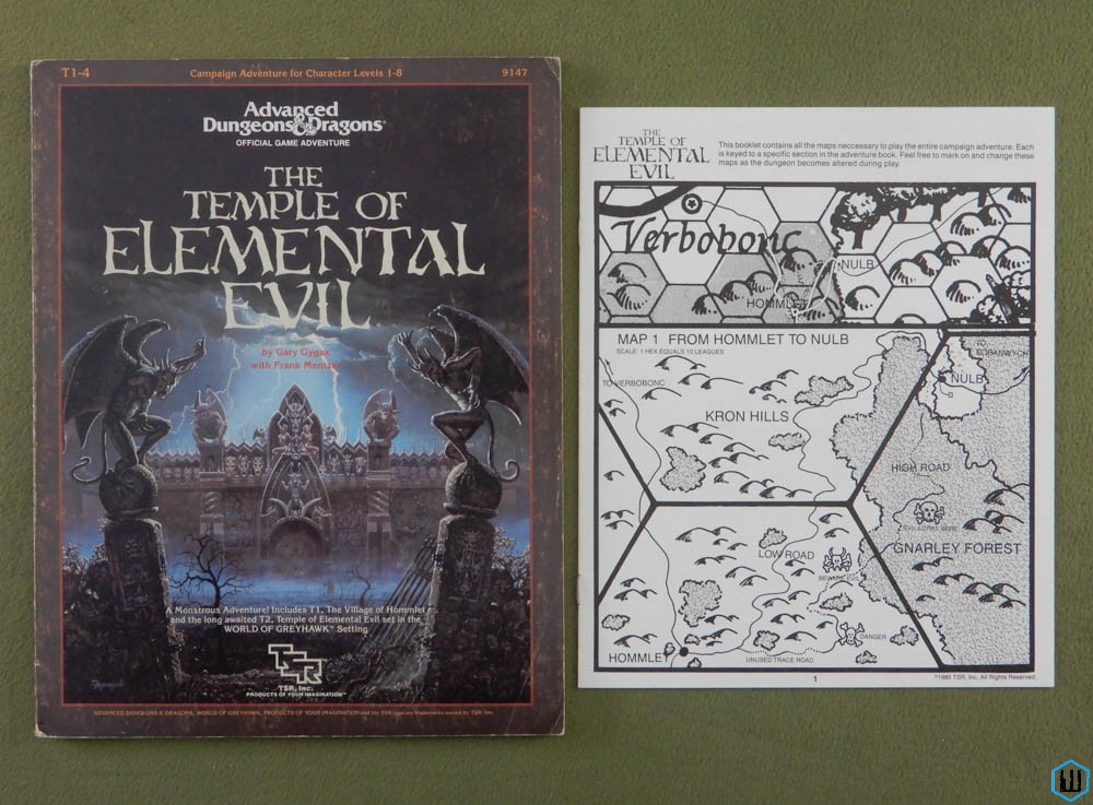 Temple of Elemental Evil: Original 1st print w Map Book (Dungeons Dragons T1-4)