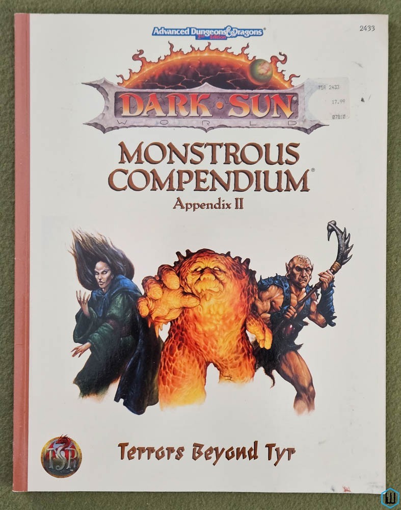Terrors Beyond Tyr (Dark Sun Monstrous Compendium Appendix II) TSR 2433