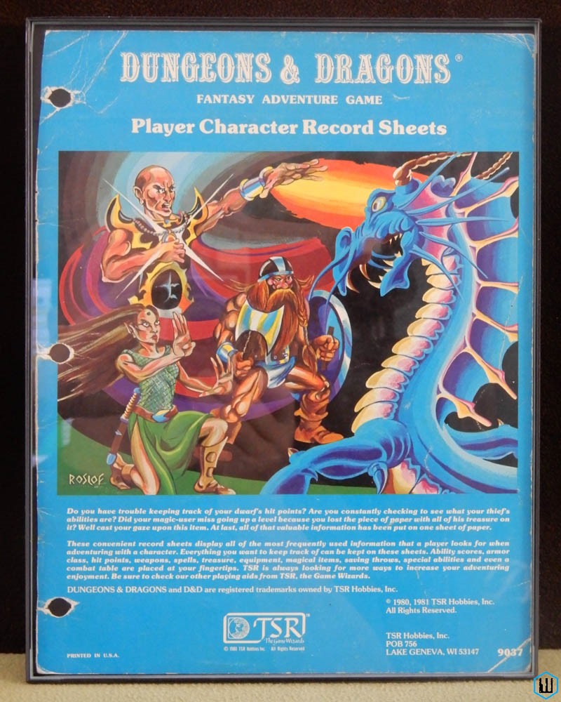 Image for Framed RPG Cover Art: Dungeons & Dragons Player Character Record Sheets TSR