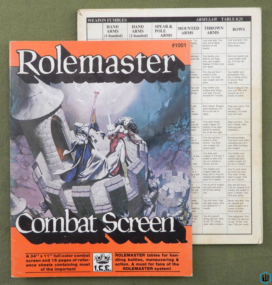Rolemaster RPG GM Combat Screen