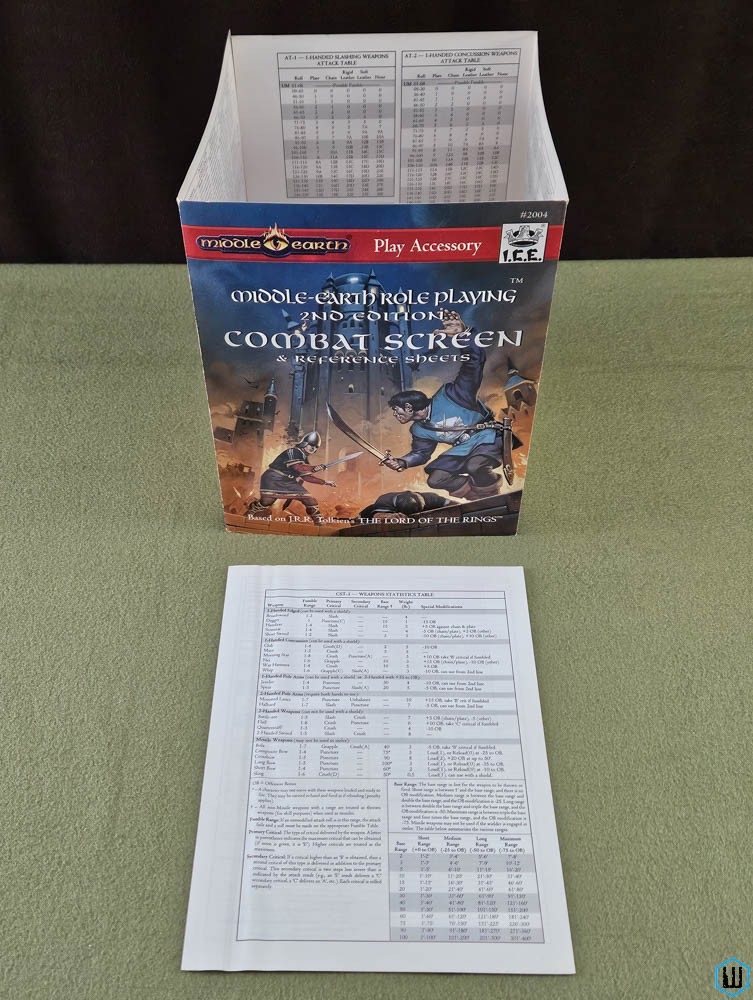 Middle Earth Role Playing: Combat Screen & Reference Sheets (2nd Ed) MERP GM ICE 2004