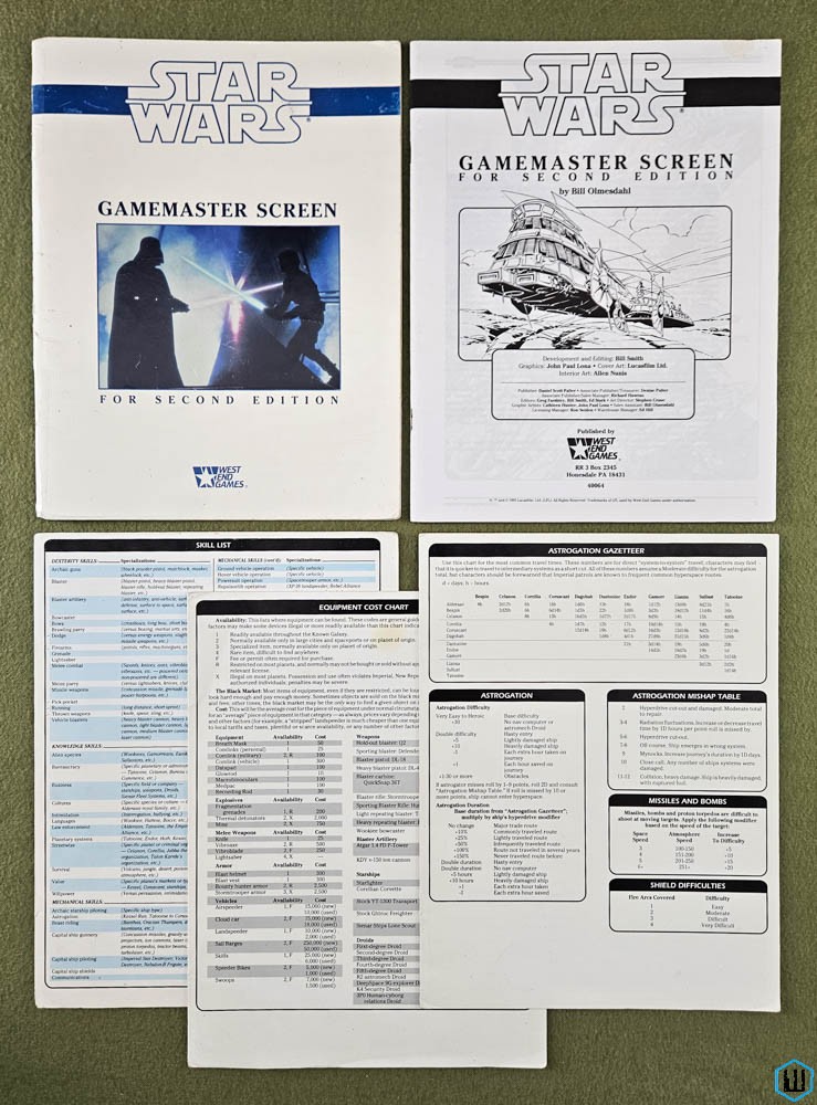 Gamemaster GM Screen (Star Wars D6 RPG 2nd Edition) West End Games WEG 40064
