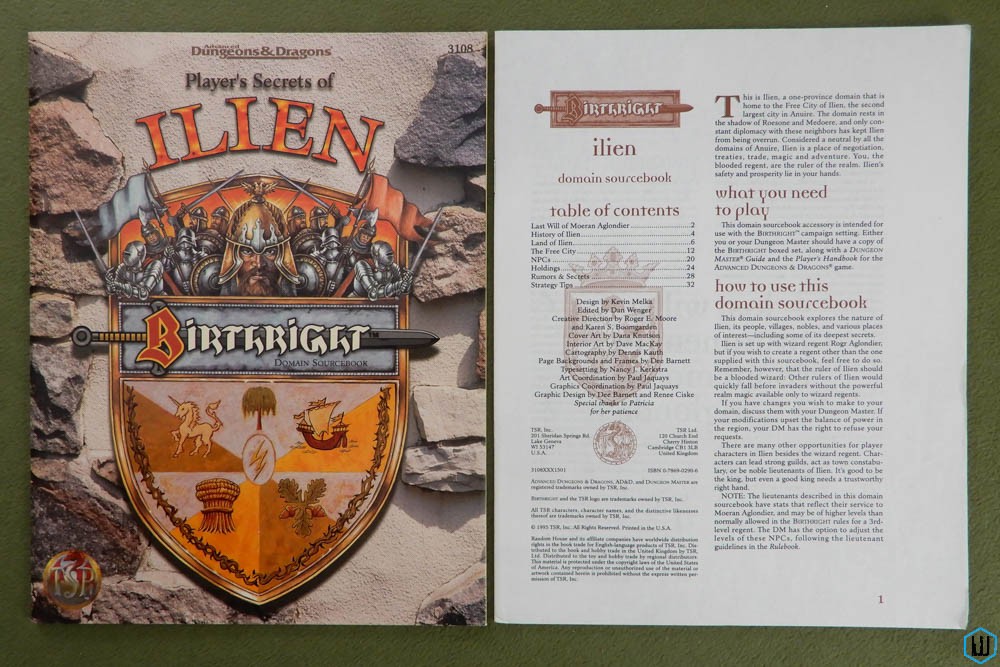 Player's Secrets of Ilien (Advanced Dungeons Dragons Birthright) Screen