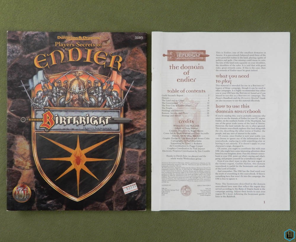 Player's Secrets of Endier (Advanced Dungeons Dragons Birthright)