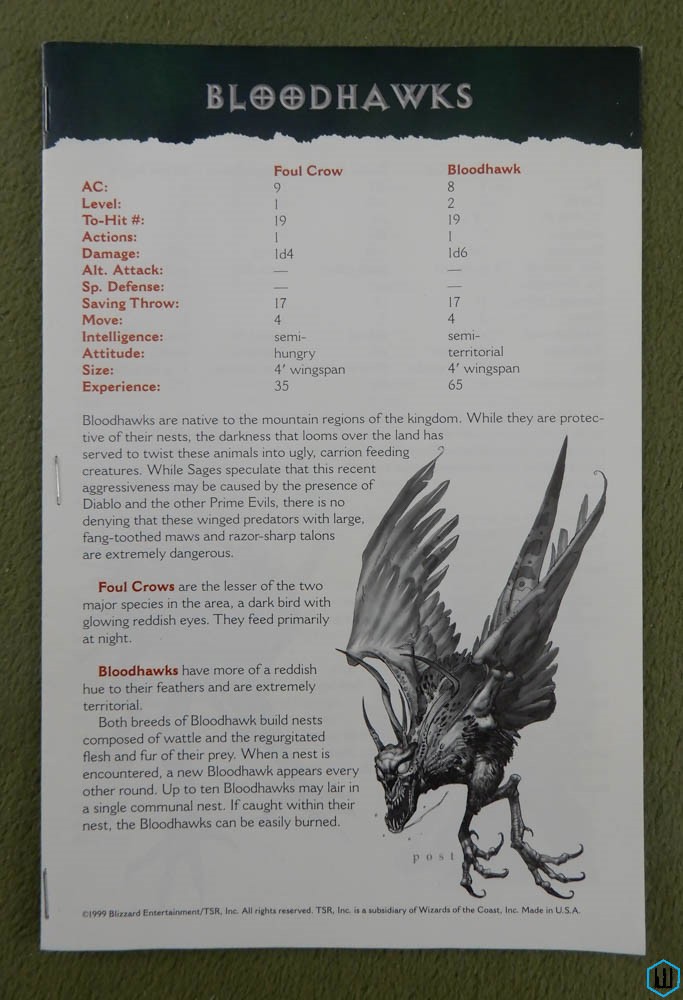 Monster Sheets (Advanced Dungeons Dragons: Diablo)