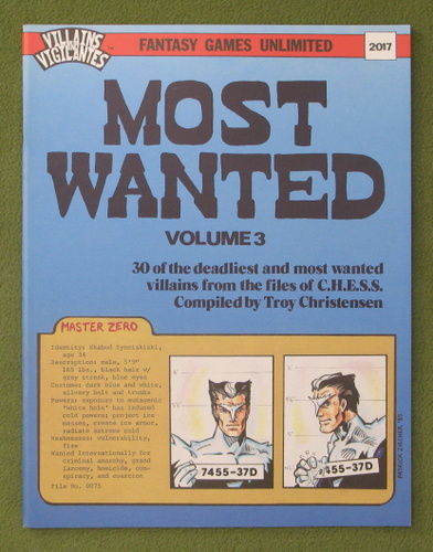 Image for Most Wanted, Volume 3 (Villains & Vigilantes RPG)