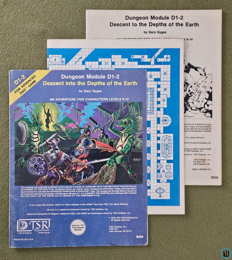 Descent into the Depths of the Earth (Advanced Dungeons Dragons D1-2) Original TSR 9059