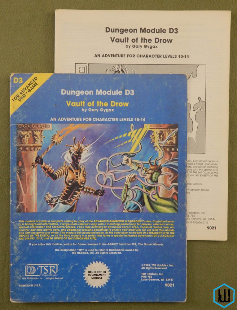 Vault of the Drow - PLAY COPY (Advanced Dungeons & Dragons Module D3)