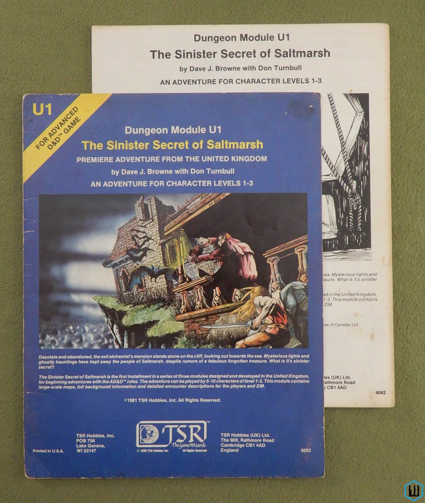Sinister Secret of Saltmarsh (Advanced Dungeons Dragons U1) PLAY COPY