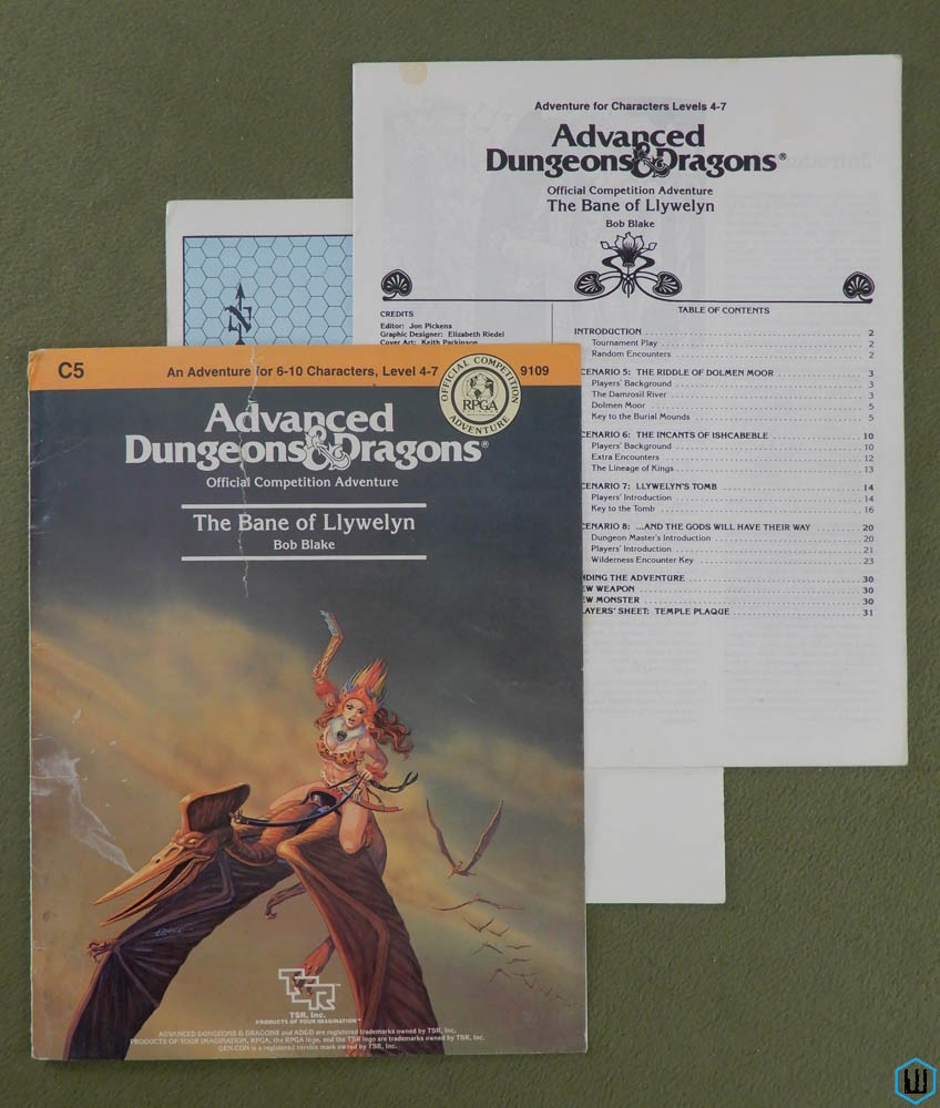 The Bane of Llywelyn (Advanced Dungeons Dragons C5) Original 1985 edition