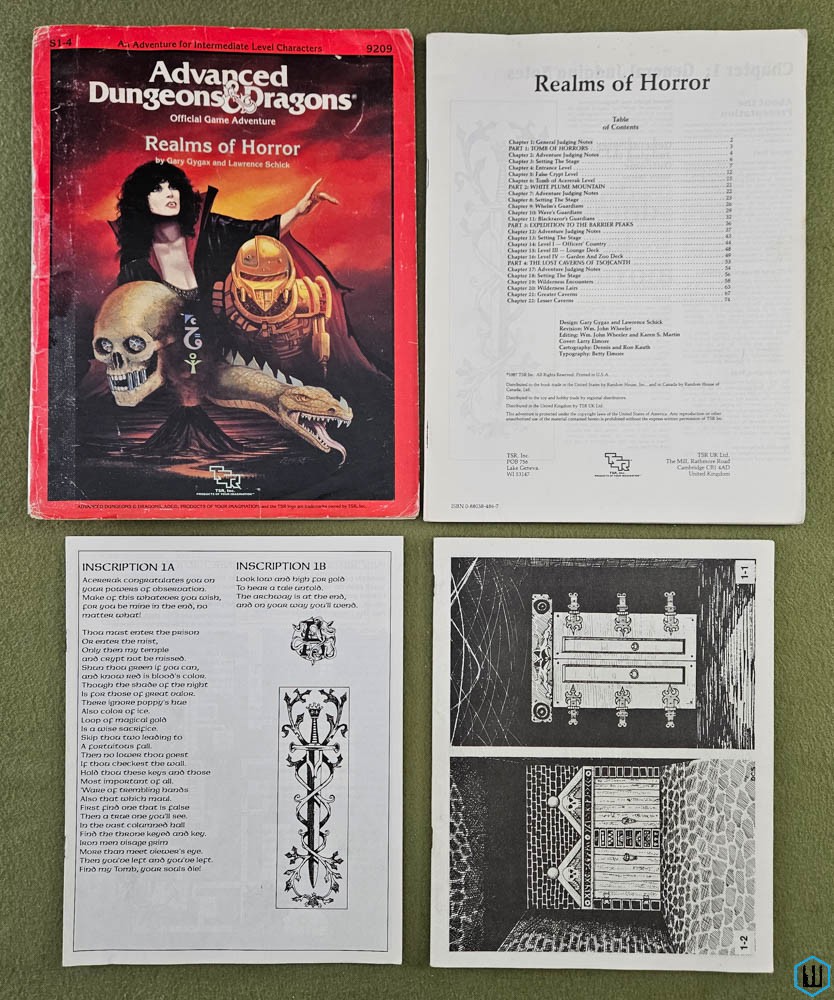 Realms of Horror (Advanced Dungeons Dragons S1-4) - PLAY COPY TSR 9209