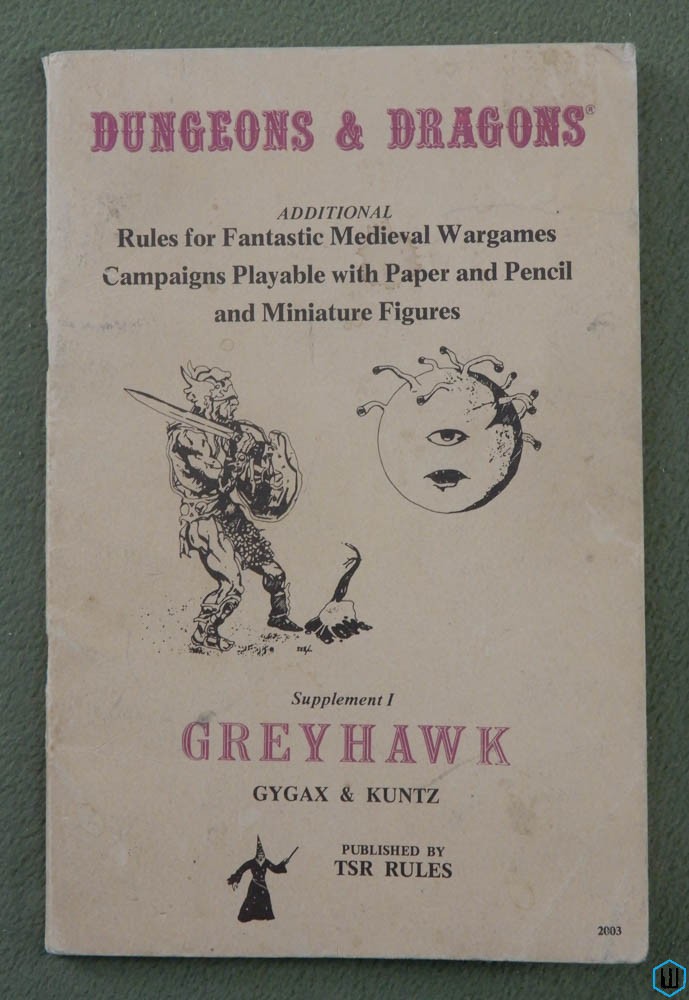 Dungeons & Dragons Supplement I: Greyhawk - PLAY COPY 12TH PRINT